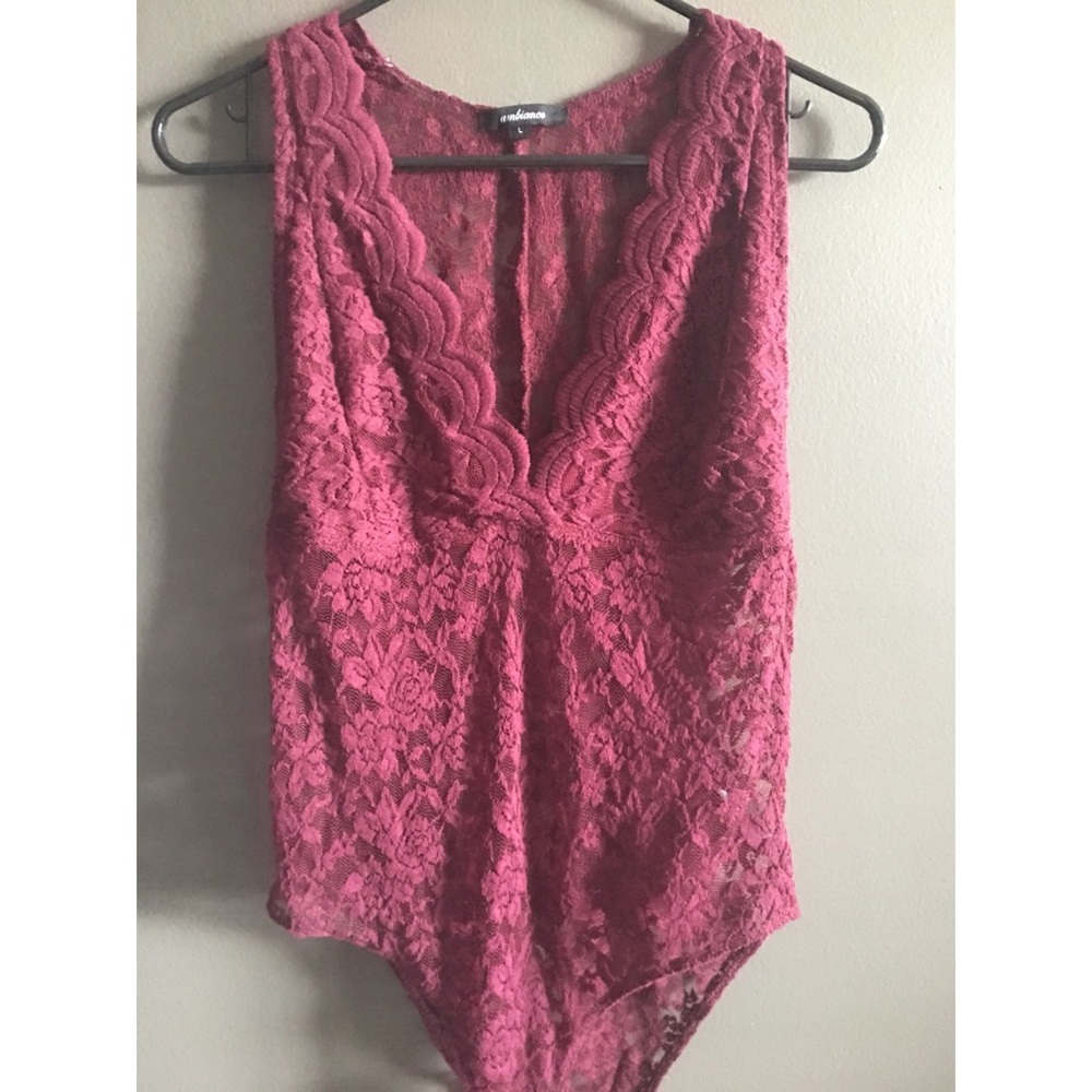 Maroon Lace Body Suit